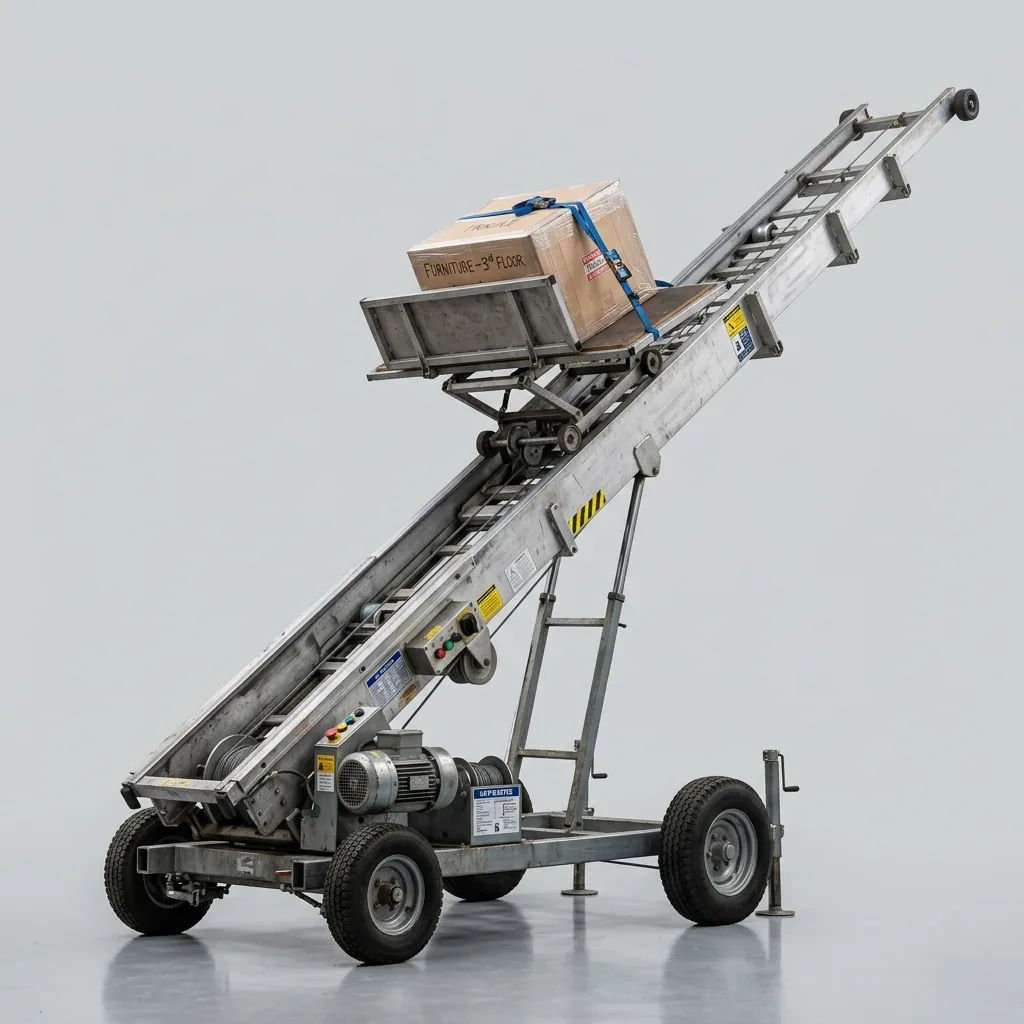 Scala elevatore per traslochi e mobili ai piani alti a noleggio a Cagliari