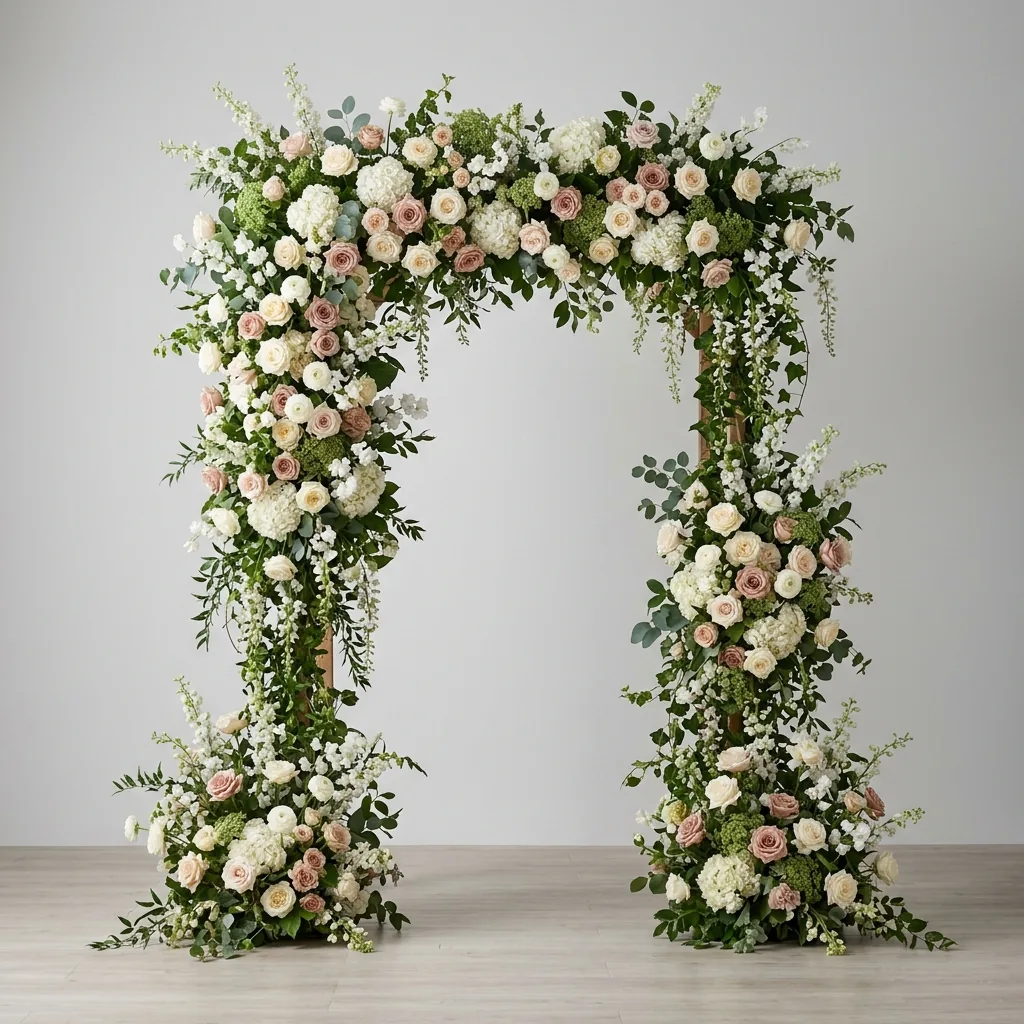 Arco floreale scenografico a noleggio per cerimonie e matrimoni