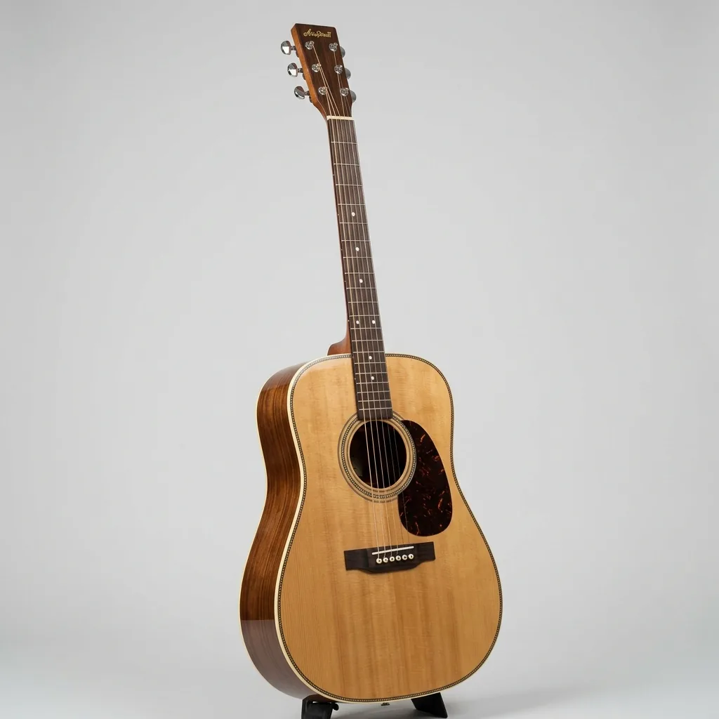 Elegante chitarra acustica in legno a noleggio