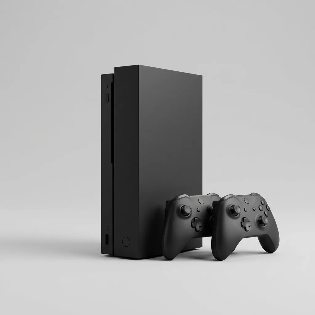 Moderna console per videogiochi con due controller a noleggio