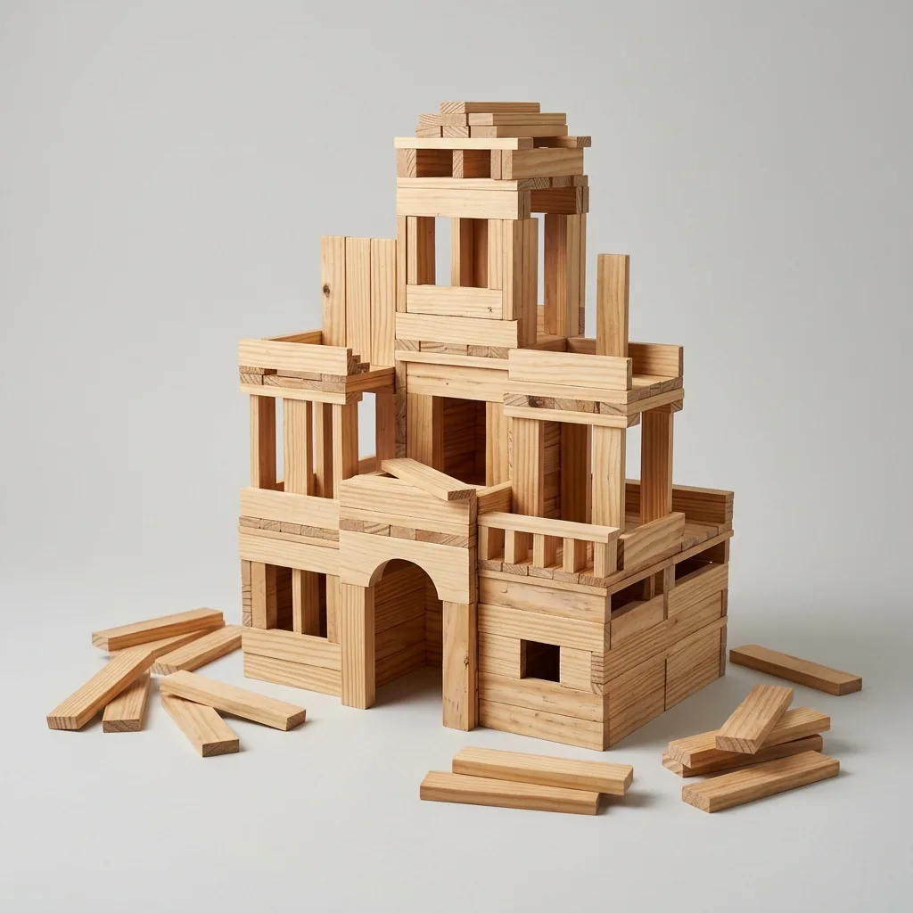 Set di mattoncini classici in legno stile Kapla a noleggio