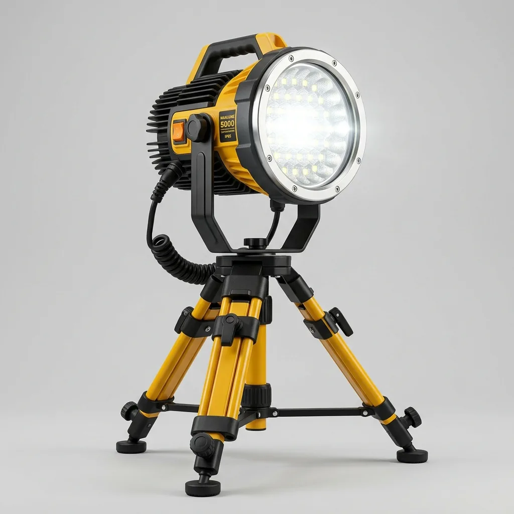 Potente faro LED da cantiere su cavalletto a noleggio