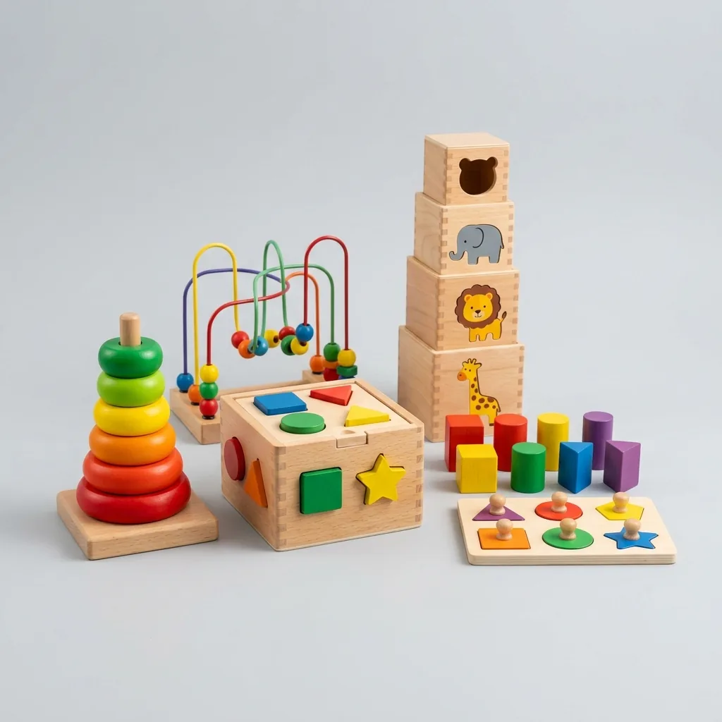 Set di giochi educativi in legno metodo Montessori a noleggio