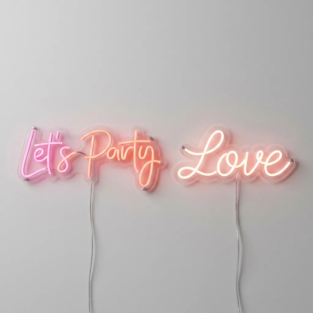 Insegne luminose al neon decorative a noleggio per feste
