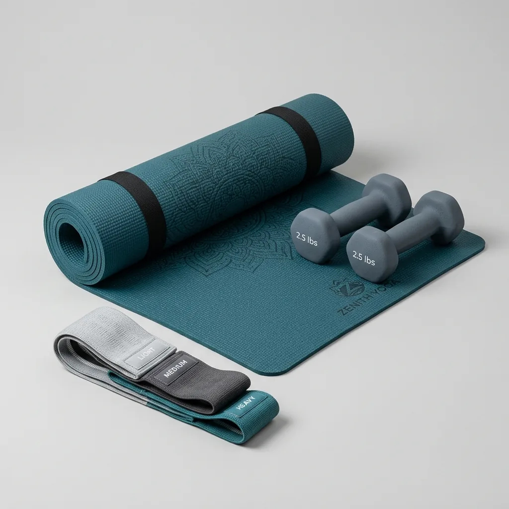 Kit per yoga e home fitness con tappetino ed elastici a noleggio