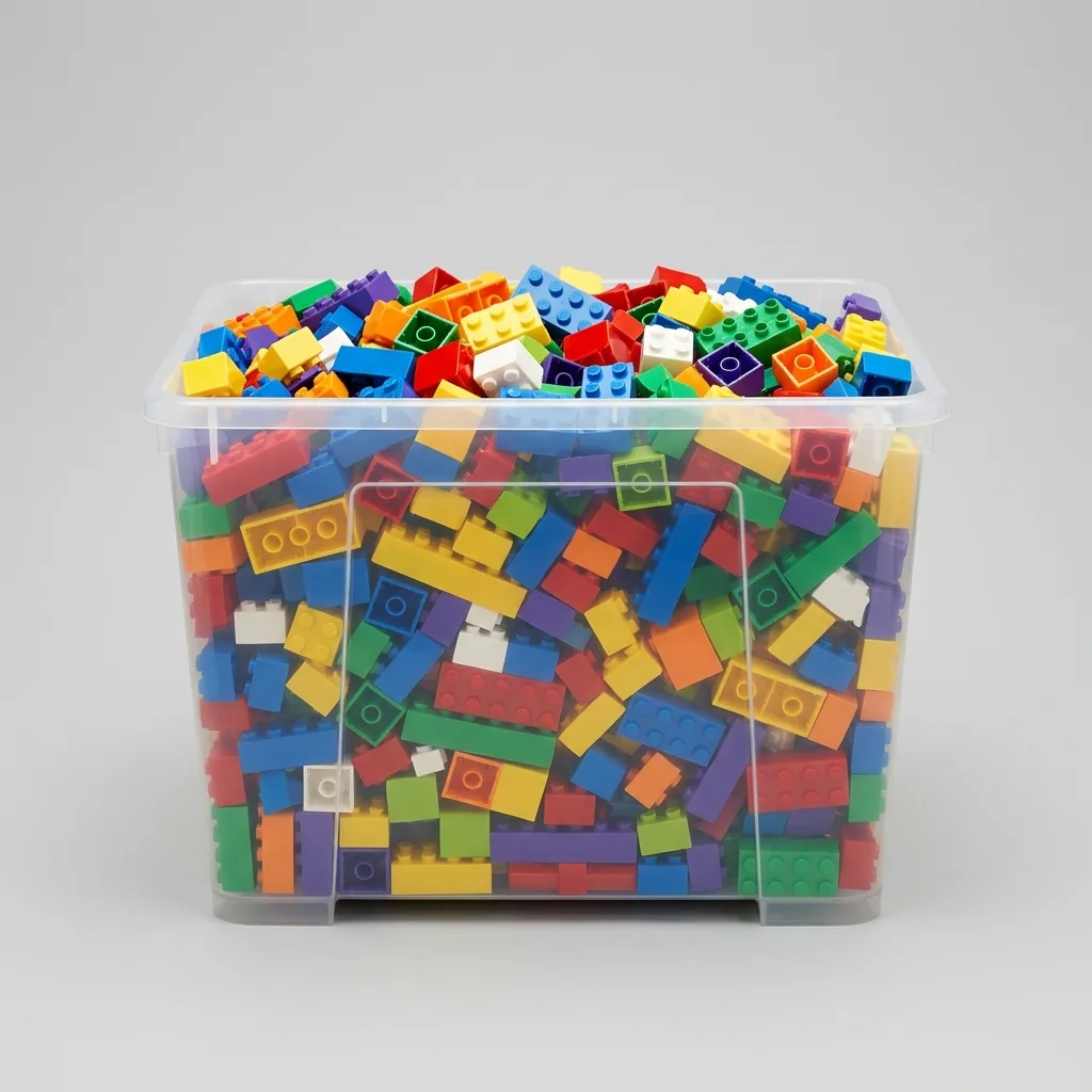 Contenitore di mattoncini Lego sfusi colorati a noleggio