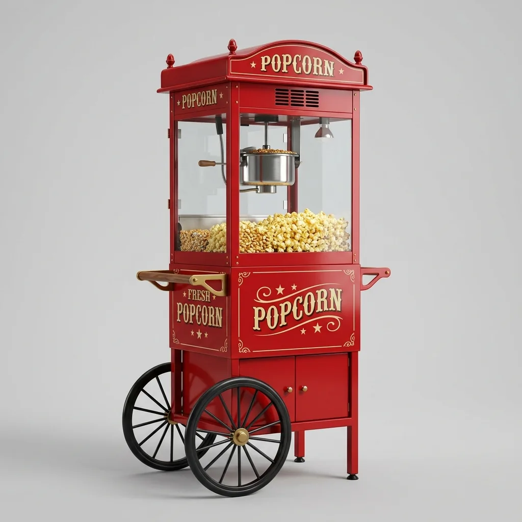 Macchina per fare i pop corn stile vintage con carretto a noleggio