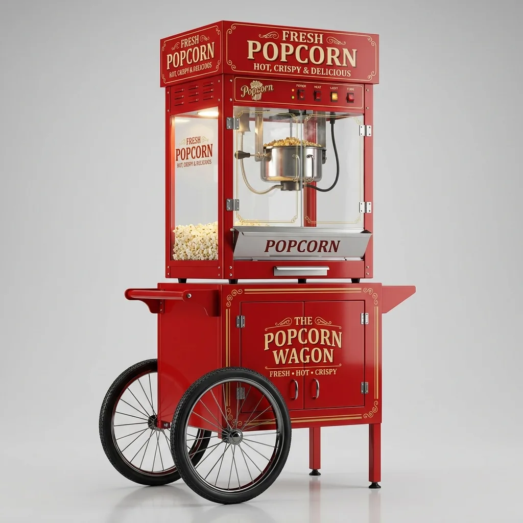 Macchina pop corn stile cinema americano vintage a noleggio a Cagliari