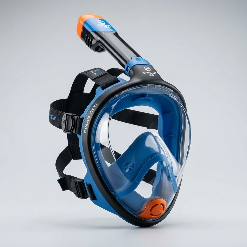 Maschera da snorkeling integrale 180 gradi antiappannamento a noleggio