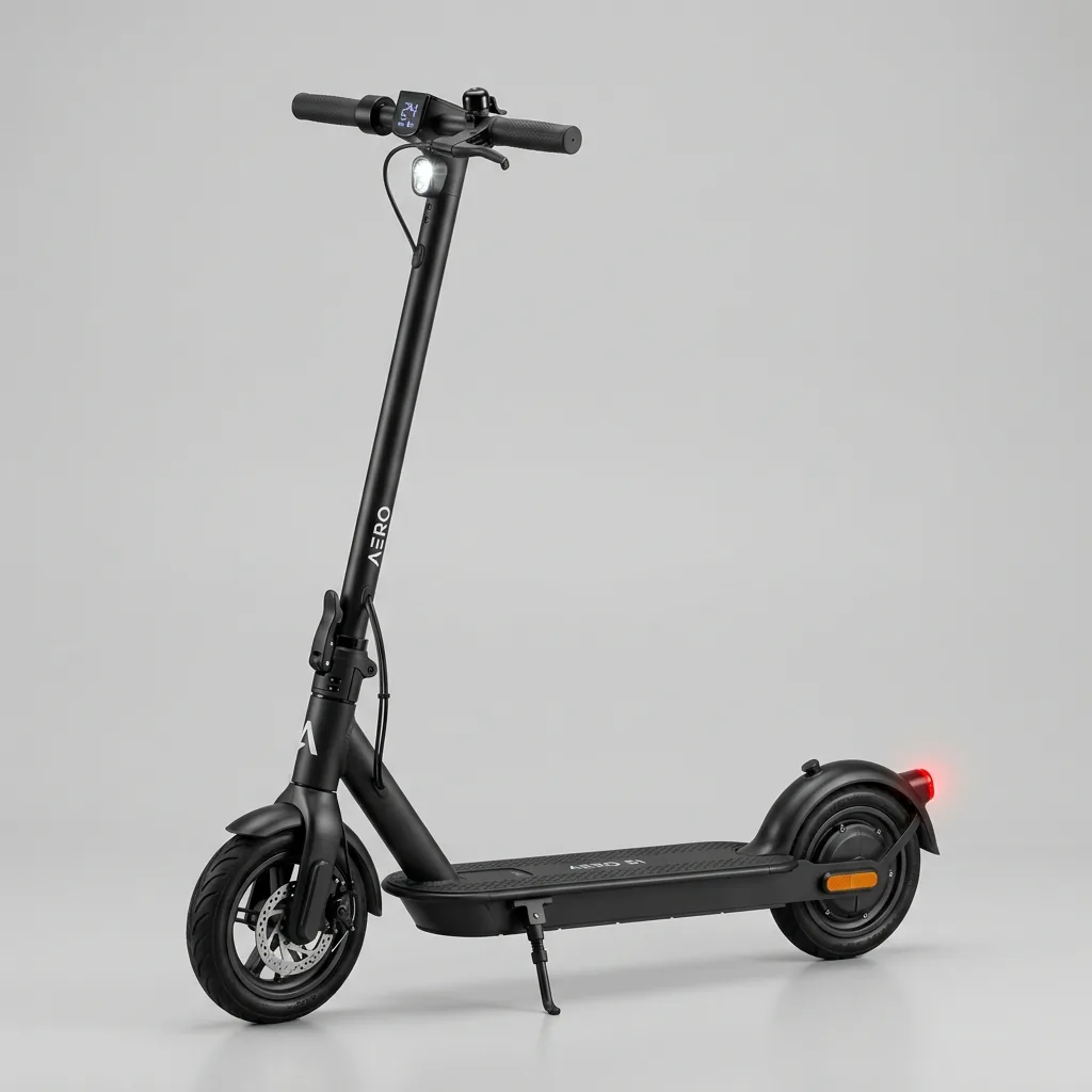 Monopattino elettrico urbano moderno e pieghevole a noleggio