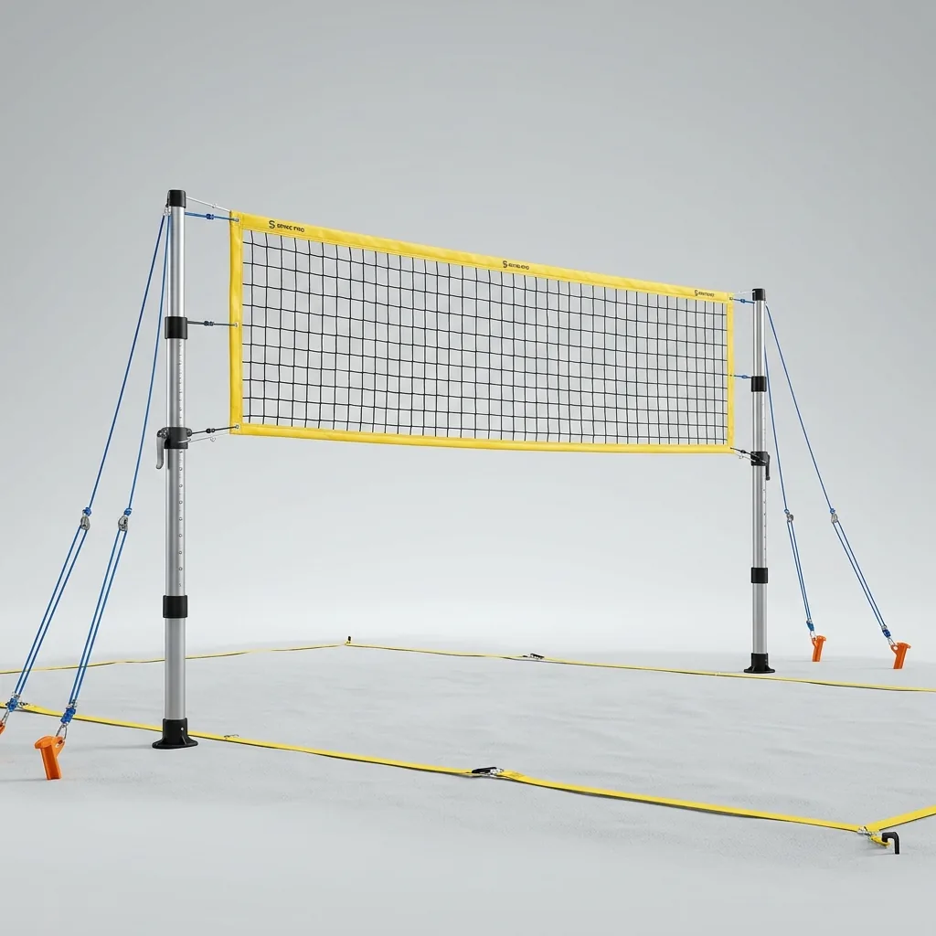 Set rete da beach volley portatile con pali telescopici per sabbia