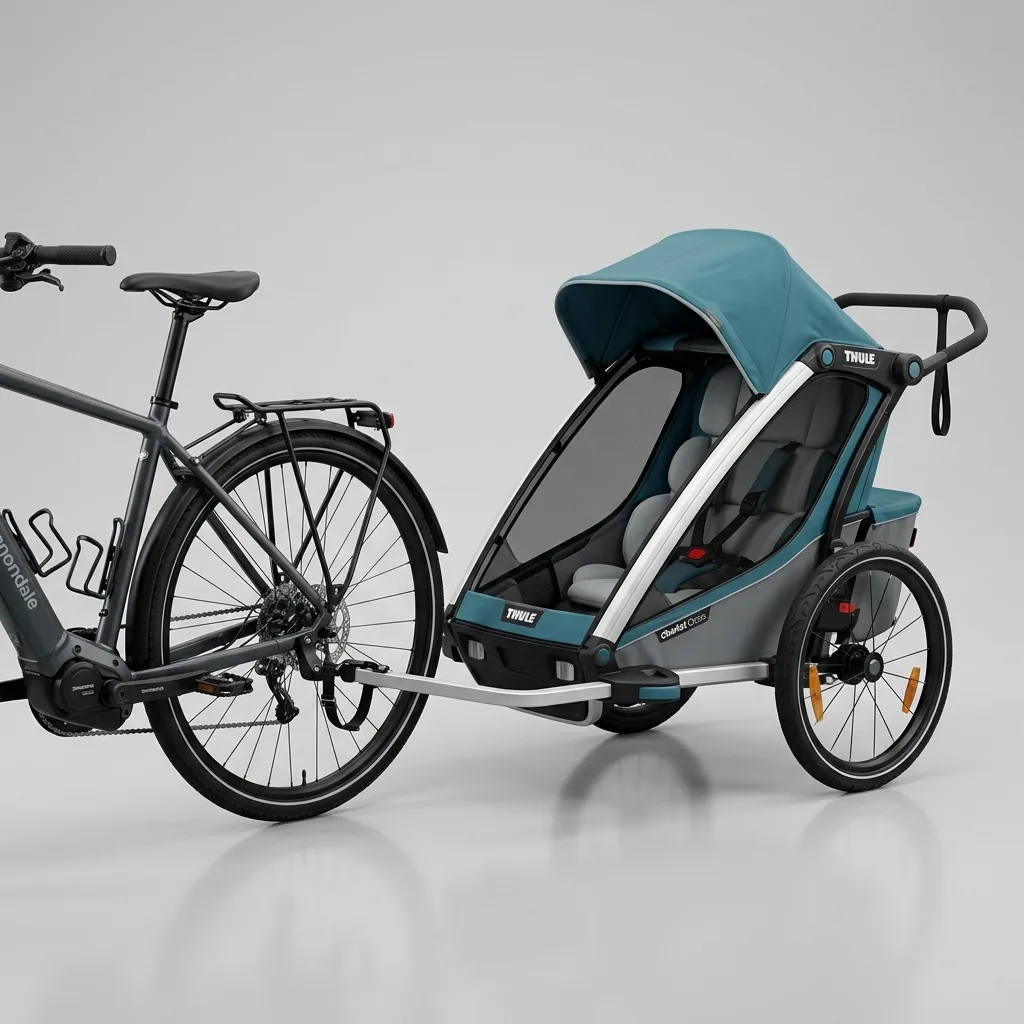 Carrellino rimorchio per bicicletta porta bambini a noleggio