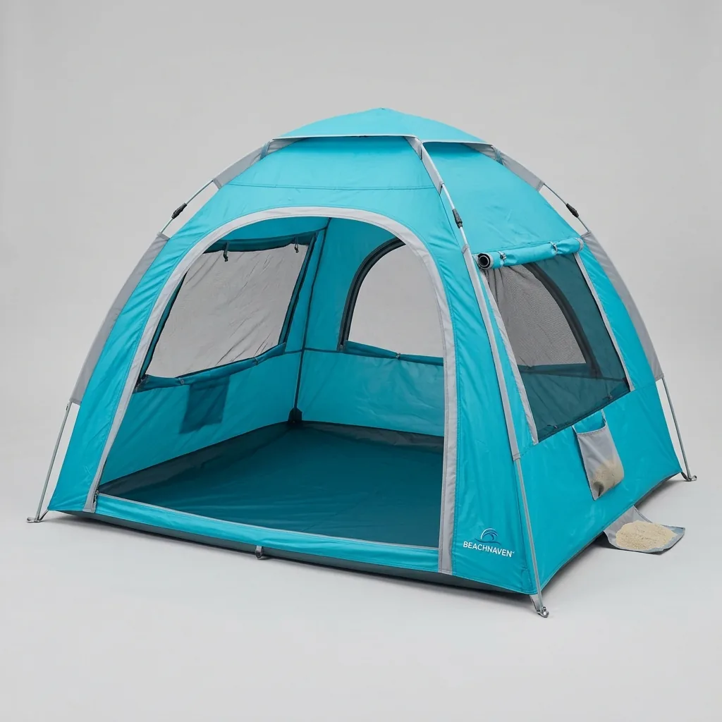 Tenda da spiaggia parasole ad apertura istantanea con protezione UV