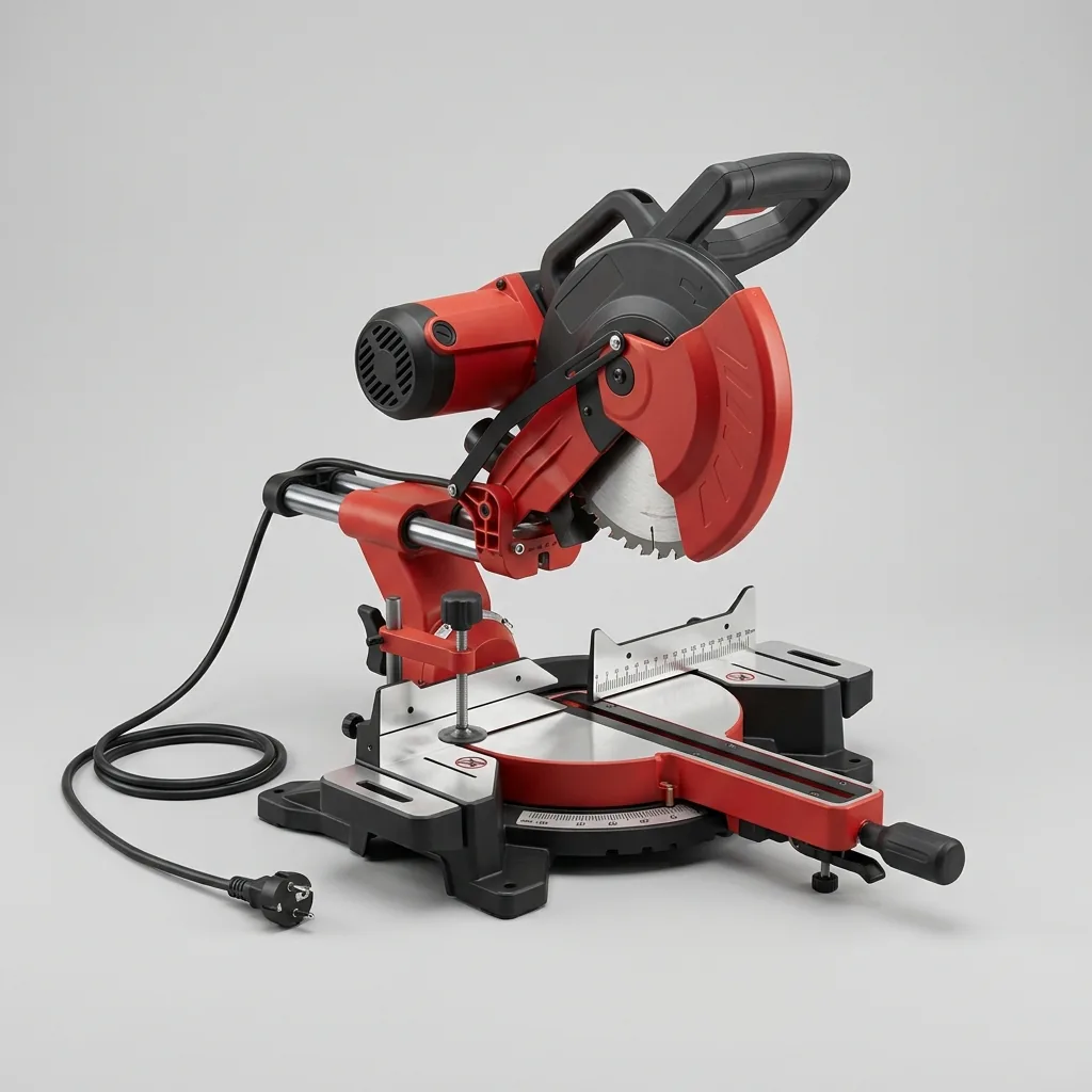Troncatrice radiale per legno con guida laser e piano inclinabile a noleggio