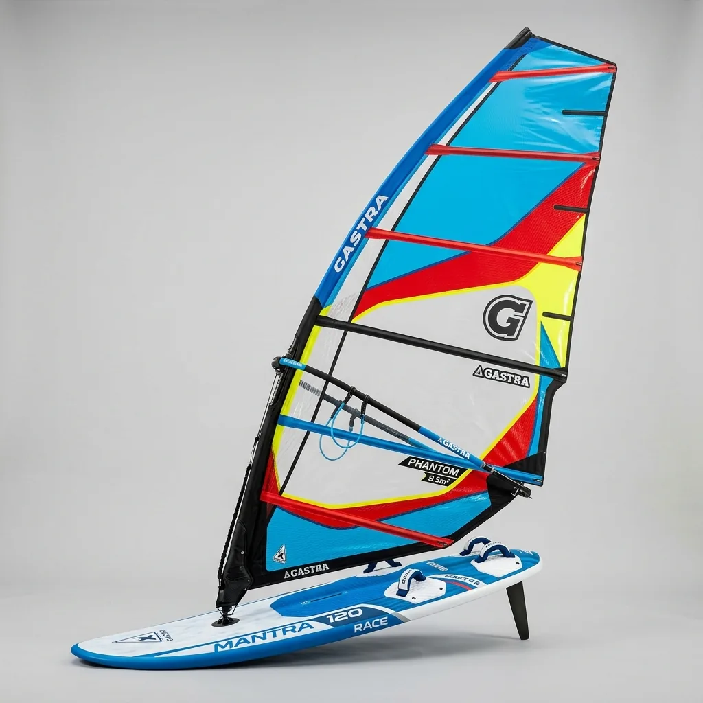 Tavola da windsurf con vela completa attrezzatura sportiva a noleggio