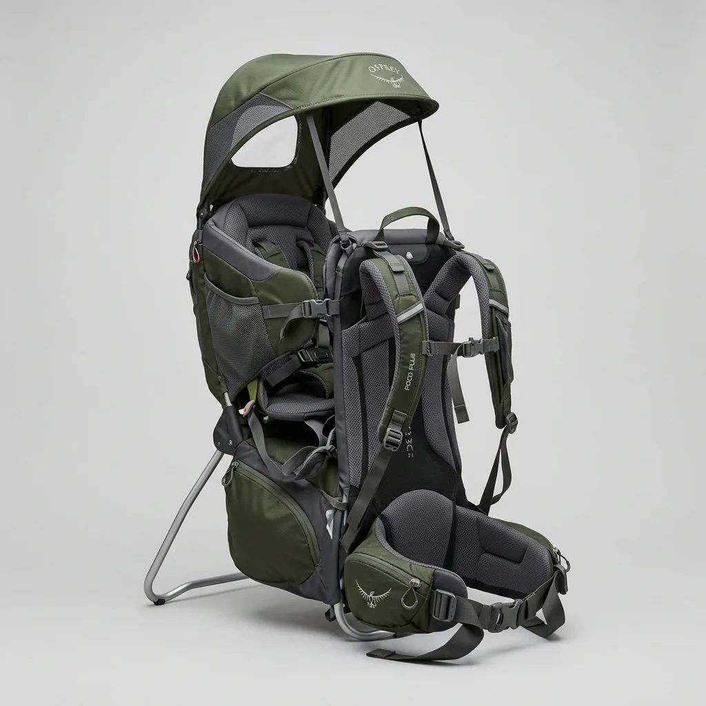 Zaino ergonomico portabebè da montagna e trekking con tettuccio parasole